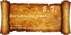 Bartakovics Tomor névjegykártya